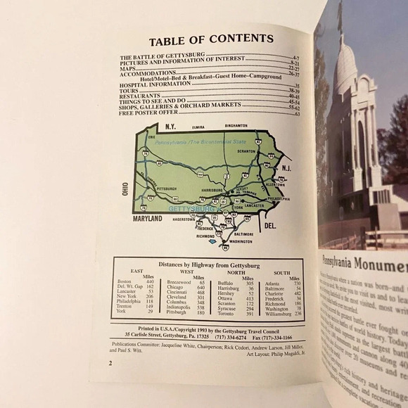 Vintage 1993 Gettysburg  Guide Brochure Pennsylvania Pamphlet Booklet - Picture 6 of 16